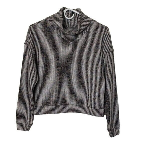 Madewell Women’s XS Multicolor Textured Turtleneck Top Cropped Sweater MB117 - Picture 1 of 9